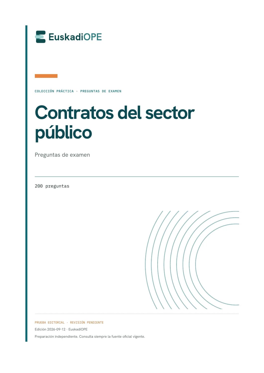 Portada real de Contratos del sector público: Preguntas de examen