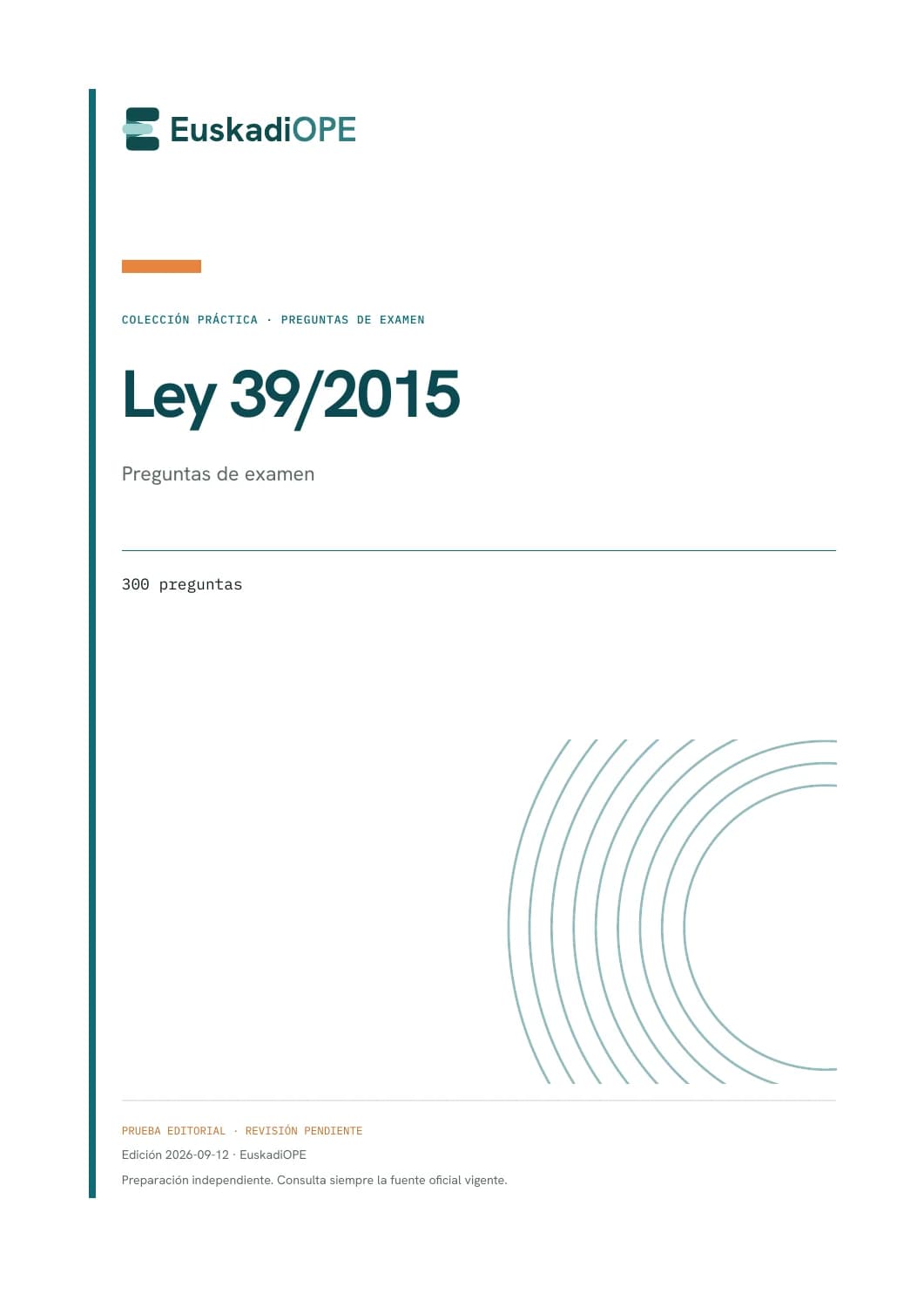 Portada real de Ley 39/2015: Preguntas de examen